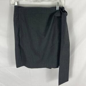 Ann Taylor LOFT Faux Wrap Mini Skirt Grey Size 8P